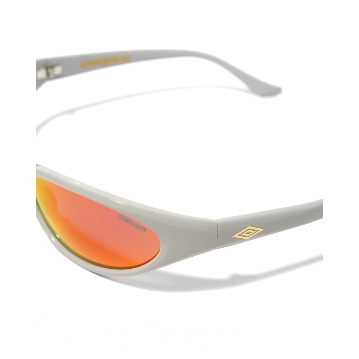 Striker Sunglasses Sportbrille, UV-Schutz, grau, rote Spiegelgläser, Umbro-Logo, sports sunglasses, grauer rahmen, orangen Spiegelglas, umbro logo, plastik rahmen