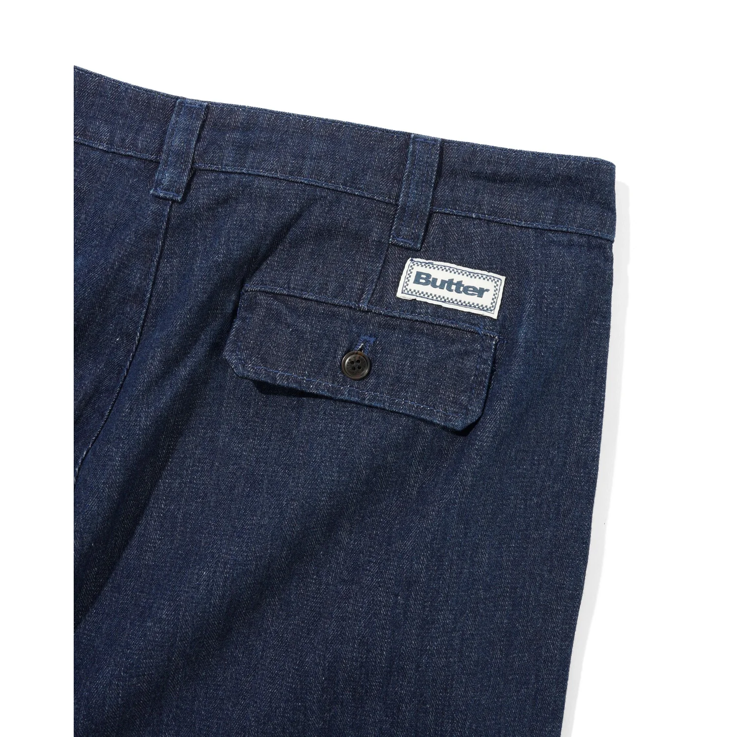 Jeanshose, Dunkelblau, Denim, Gesäßtasche mit Knopf