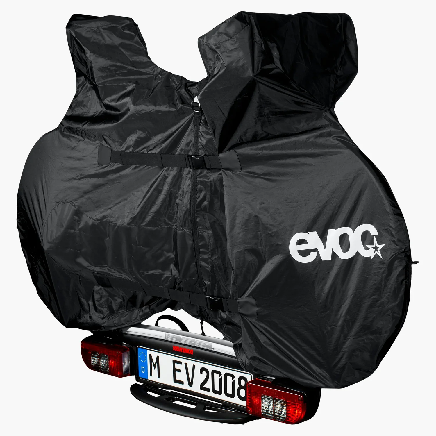 Housse de protection pour vélo, housse pour porte-vélos arrière, nylon noir, hydrofuge, sangles d'arrimage