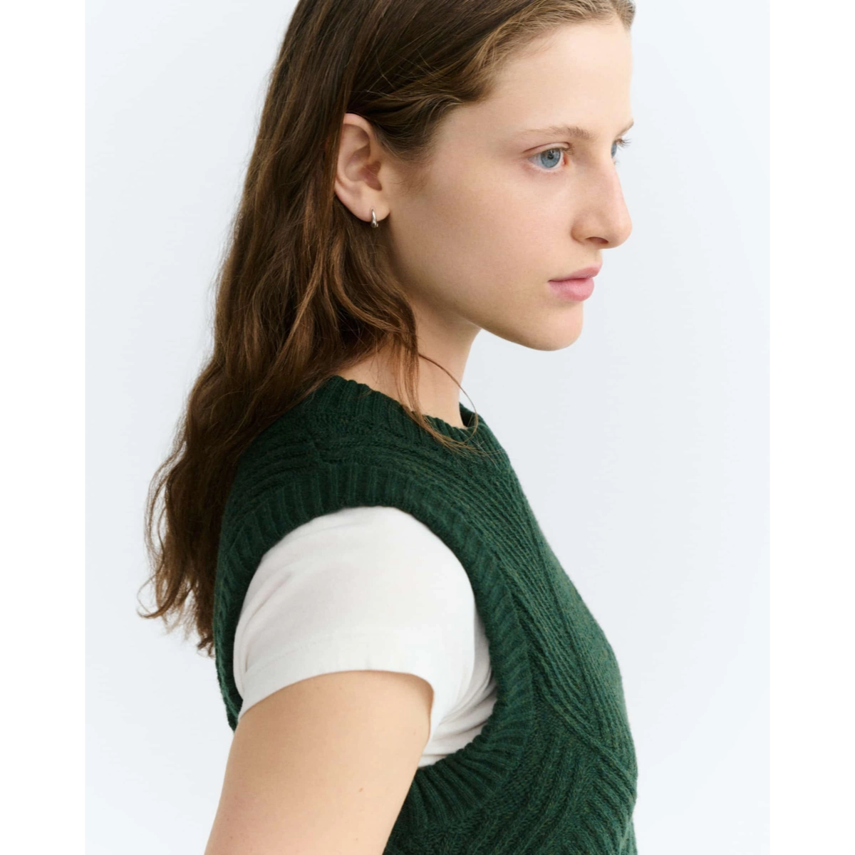 Kaia Knitted Vest weste, strickweste, grün, mantel, knopflos, Top, Kleidung, Weste, Strickweste, Grün