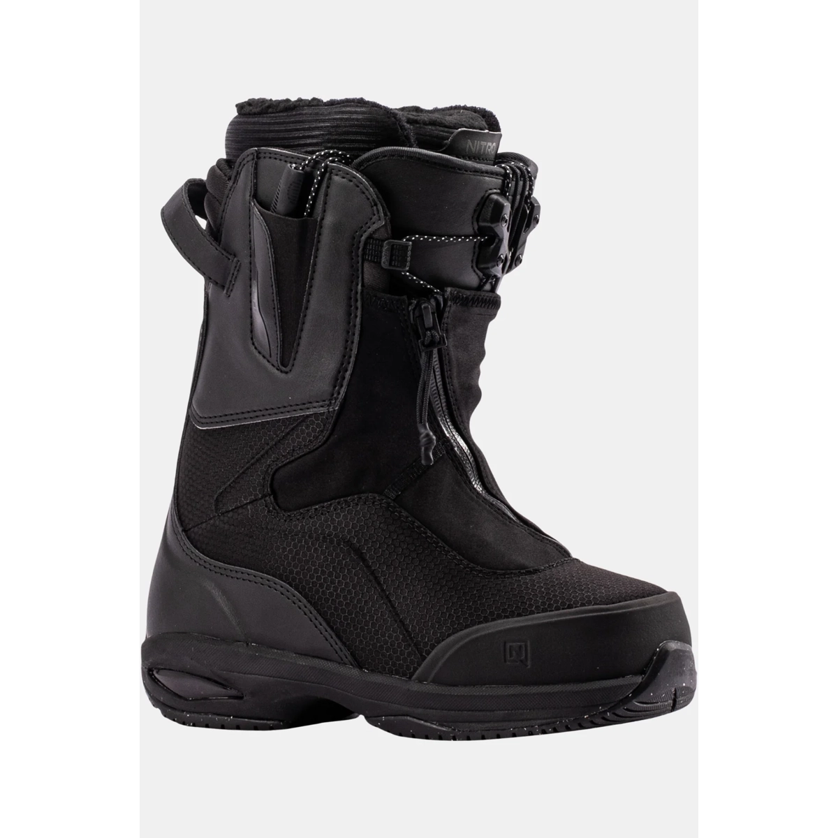Chaussure, chaussure d'hiver, noire, bottine à lacets, type Gore-Tex, chaussures d'hiver, bottes, élastique, lacets, noire