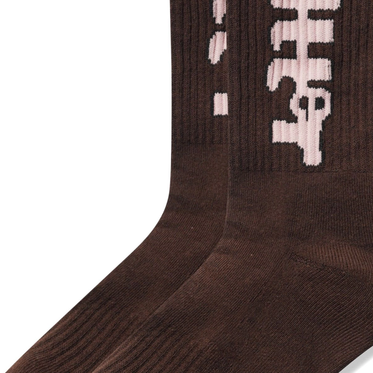 Chaussettes, marron, mi-bas, à motifs, motif rouge