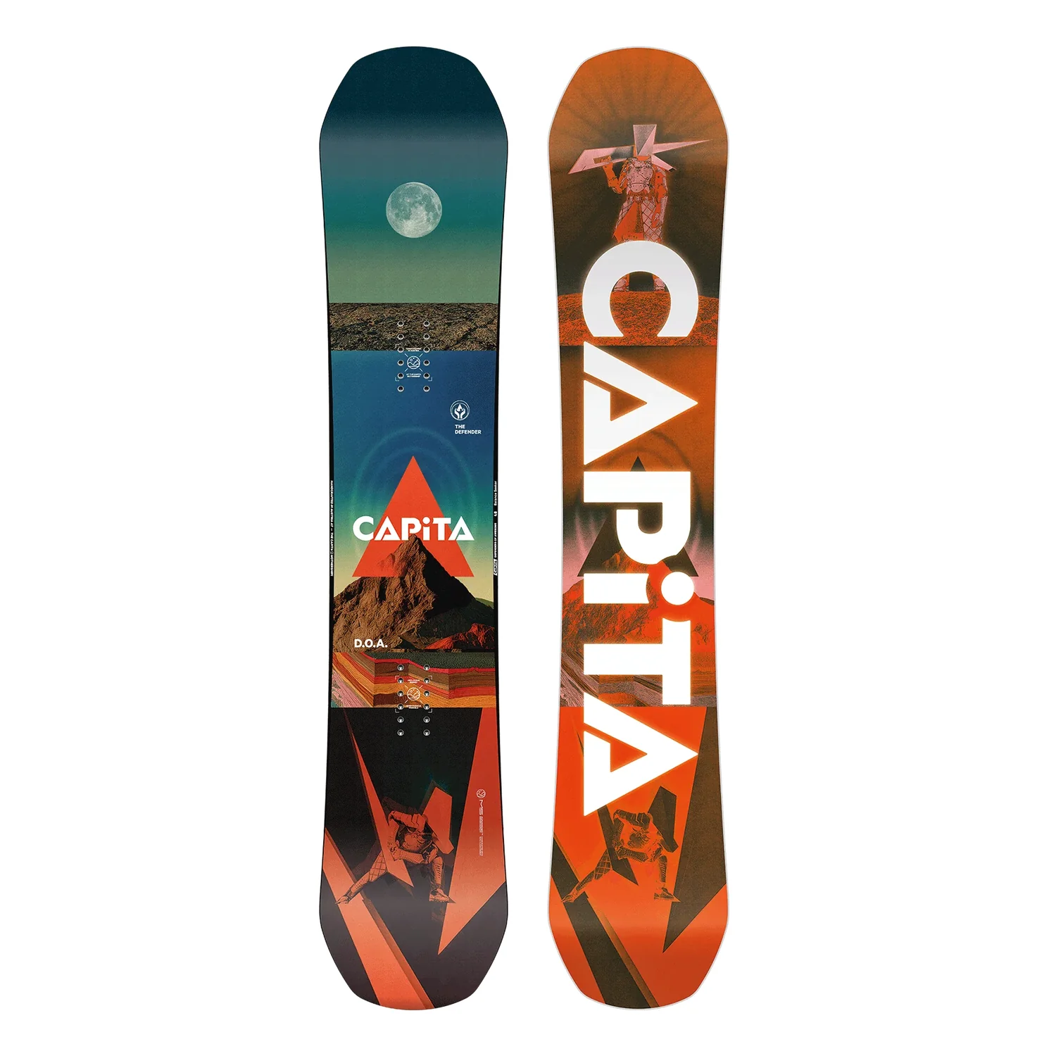 Snowboard, Graphic design, Orange gradient, Mondgrafik, Capita Branding (not visible), Snowboard, Mehrfarbig, Grafikdesign, CAPiTA, Freeride-Board