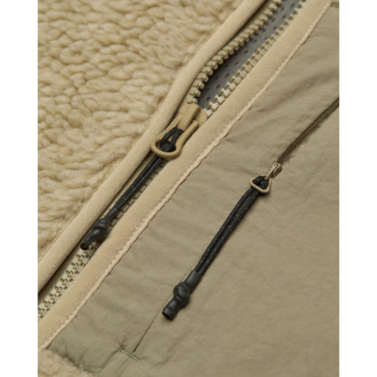 Oak Sherpa W Fermeture éclair, fausse fourrure, polaire veloutée, veste, beige