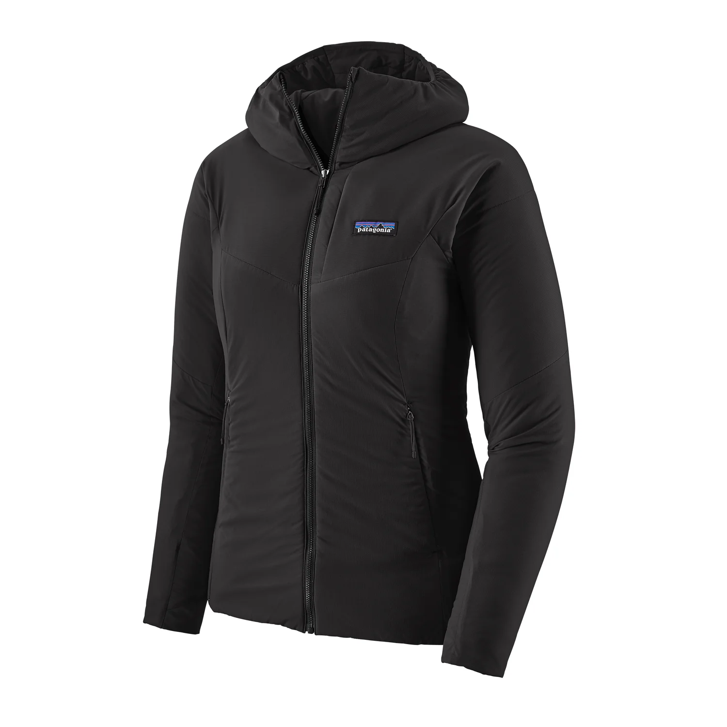 Damenjacke, Schwarz, Kapuze, Reißverschluss, Steppjacke