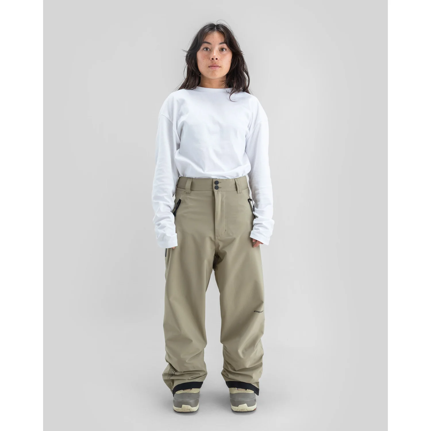 Omni Pants Snowboardhose, Beige, Weit geschnitten, Seitentaschen, Verstellbarer Bund