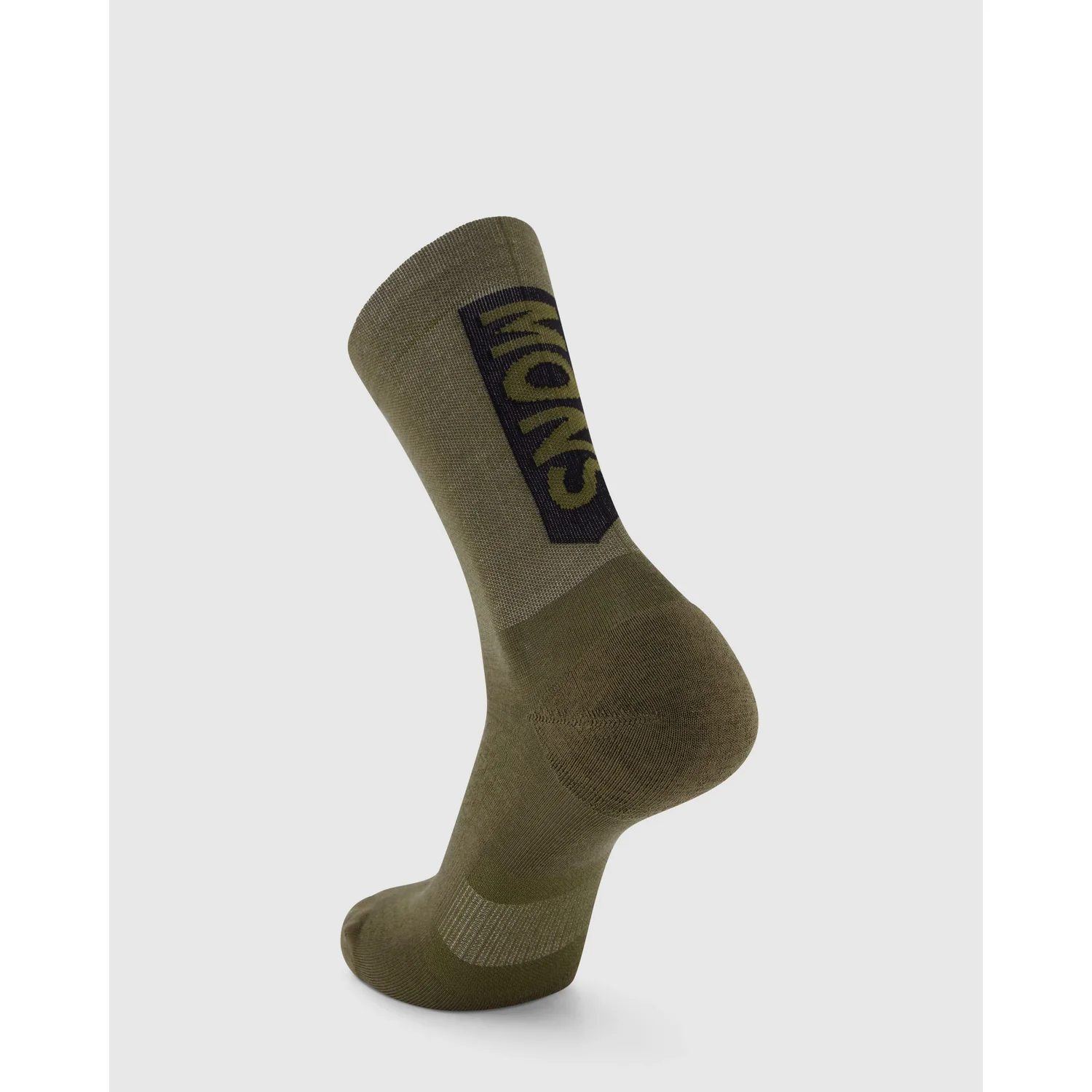 Socke, Olivgrün, Rippstrick, Knöchellang, Logoaufdruck