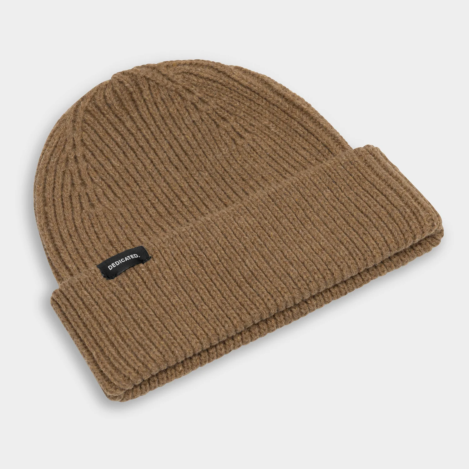 Strickmütze, Rippstrick, Braun, Umschlagrand, Beanie