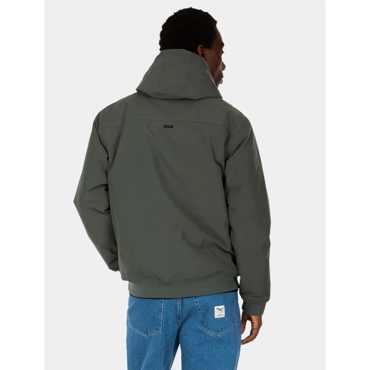 Nilas Jacket Herrenjacke, Kapuze, Dunkeloliv, Reißverschluss, Rippbündchen