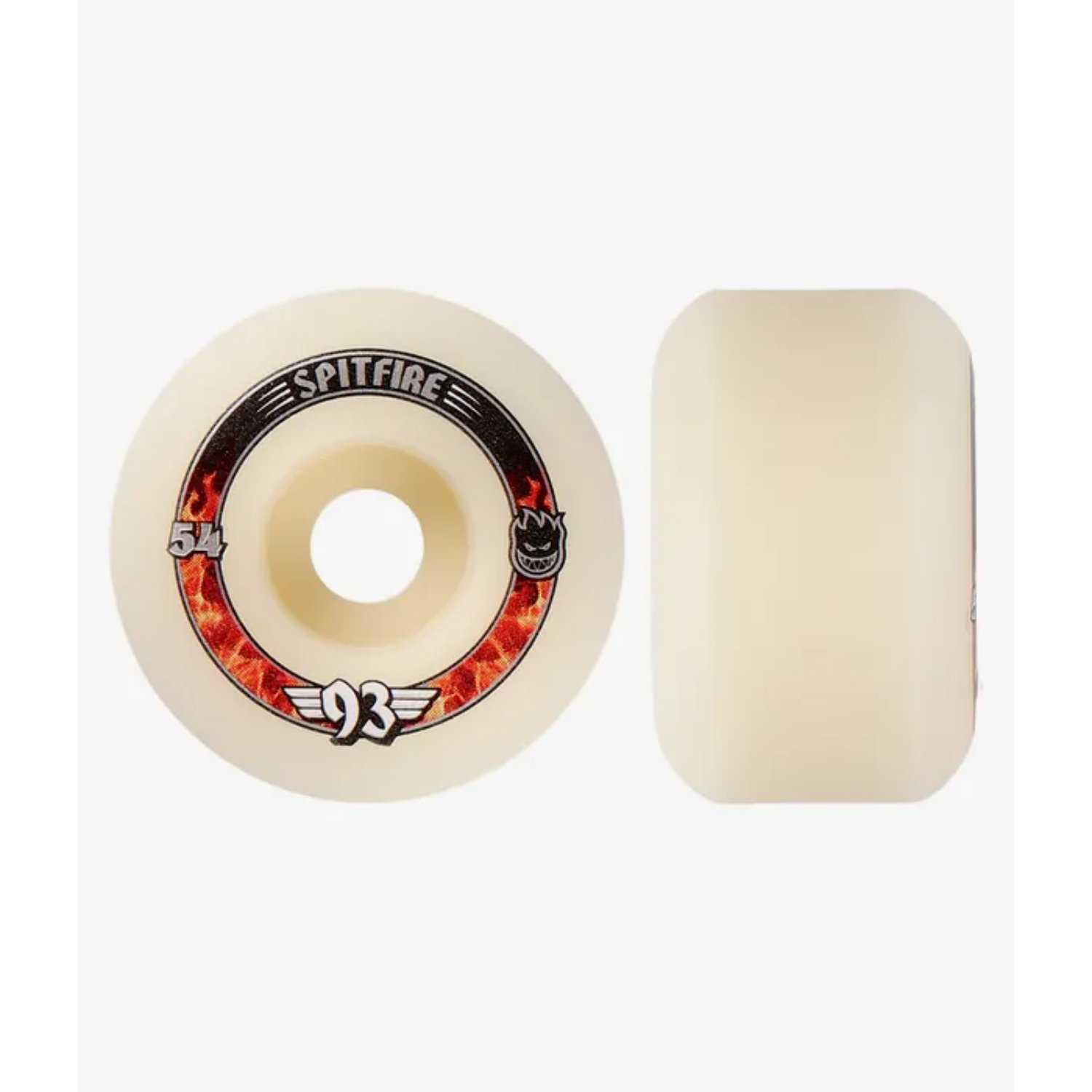 F4 93D Radial roues de skateboard Pocket, roues de longboard, couleur crème, motif « fire », 54 mm