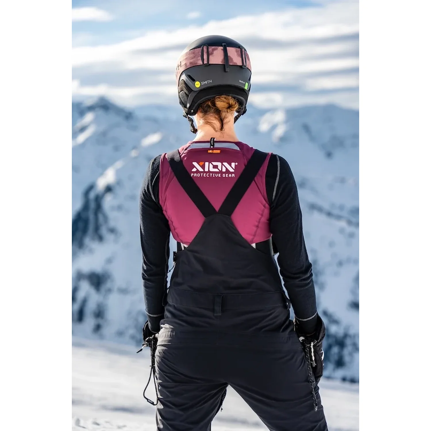 Freeride Vest EVO Women Rückenprotektor, Schutzweste, Ski- und Snowboard, Rosa Schwarz, Schultergurte
