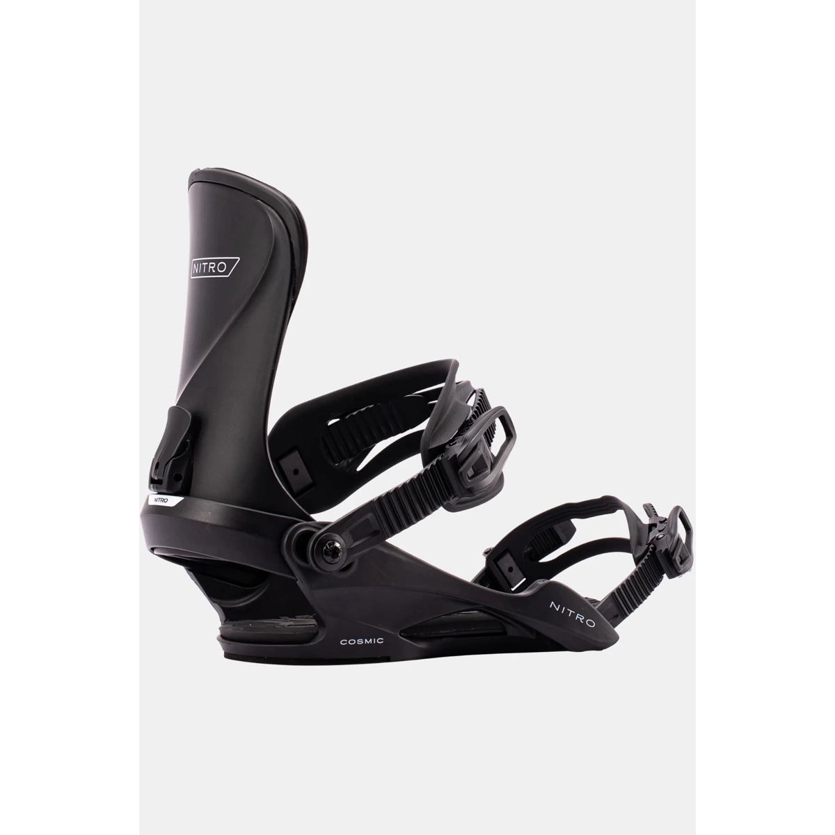 Cosmic W's Snowboard-Bindungen, Cosmic, Nitro, Schwarz, Riemenbindungen, Snowboardbindungen, verstellbare Riemen, Zehenband, schwarz, Cosmic Modell