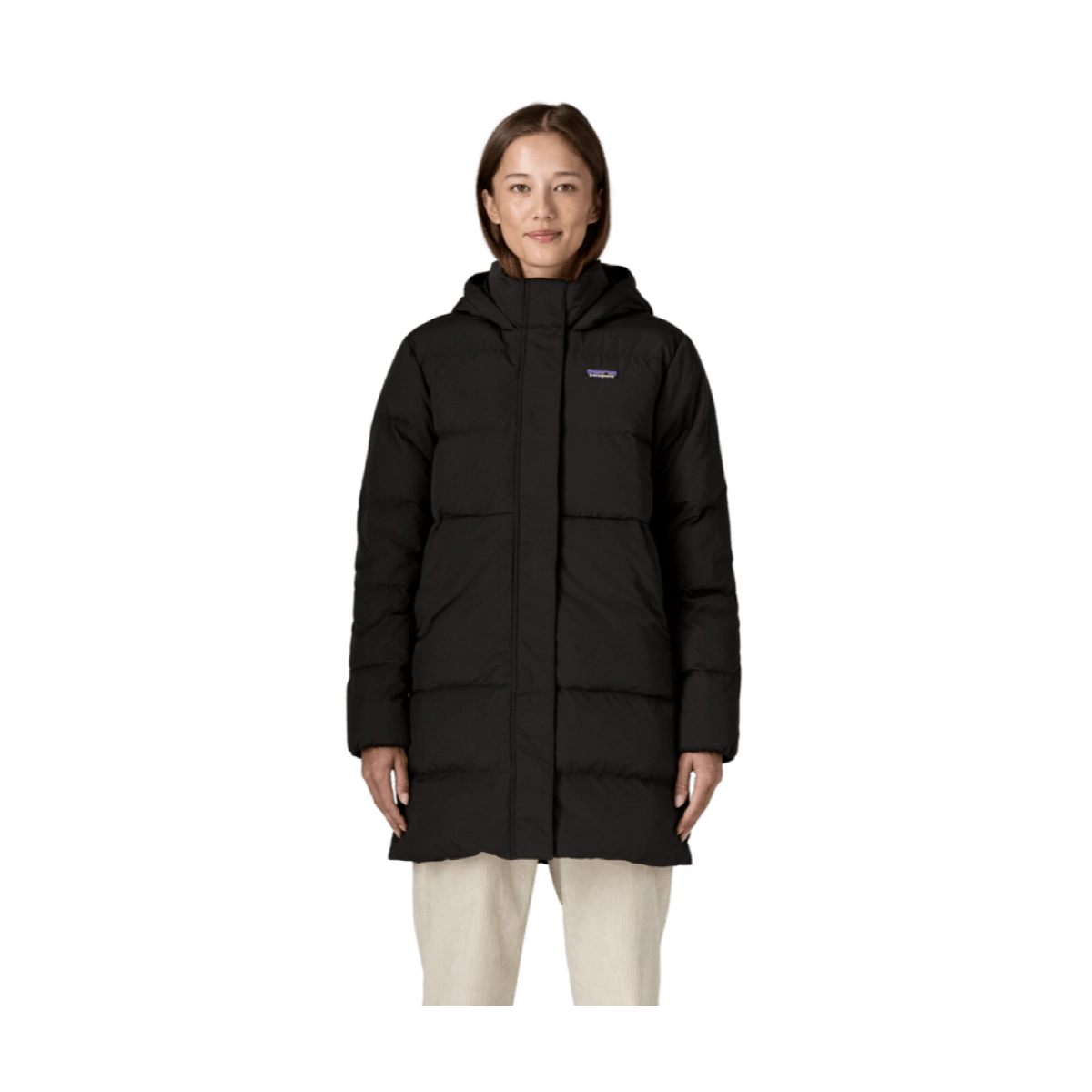 W'S Sisar Down Parka Mantel, Daunenmantel, Schwarz, Hochgeschlossen, Kapuze
