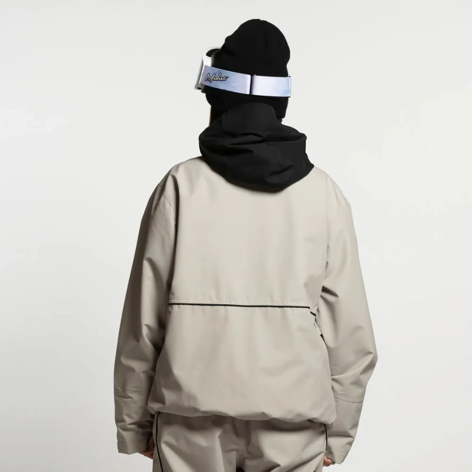 Veste de ski, gris clair, à capuche, veste technique, pantalon de ski