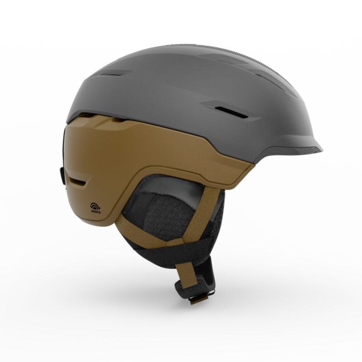 Skihut, Helm, Hardshell, Kunststoff, Grau-Braun
