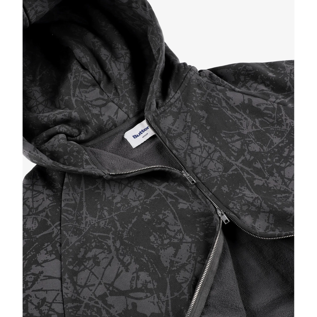 Woods Camo Zip-Thru Hood Butter Woods Camo Zip-Thru Hood Washed Black, vue 2