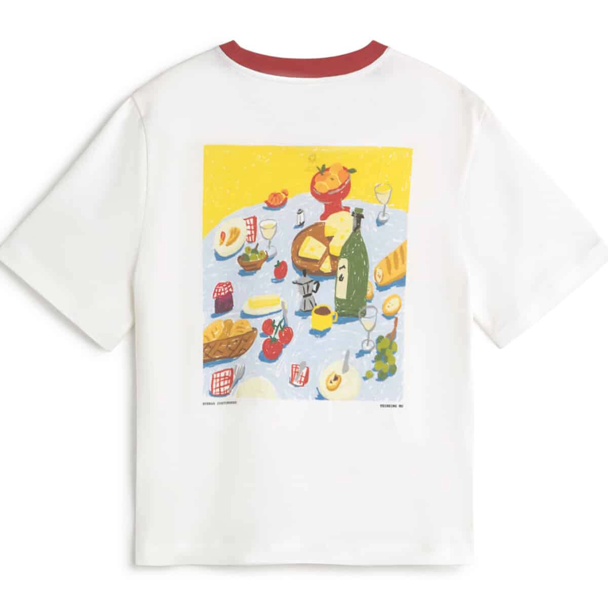 T-shirt, garnitures ?, illustration culinaire, cuisine, couleurs estivales