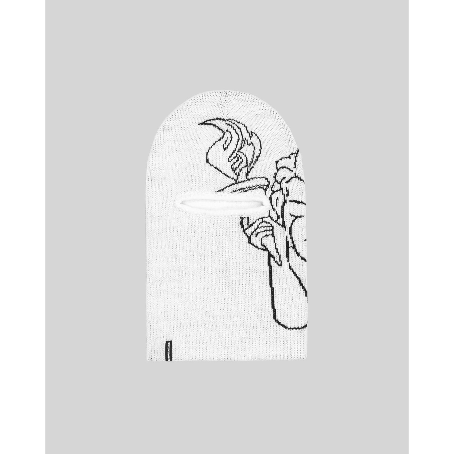 Mitten, Kochhandschuh, Ledermuster, weiss, Blumenornament