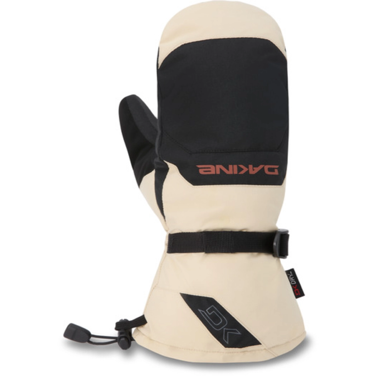 Gants d'hiver, mitaines, beige et noir, élastique de serrage, pour l'extérieur