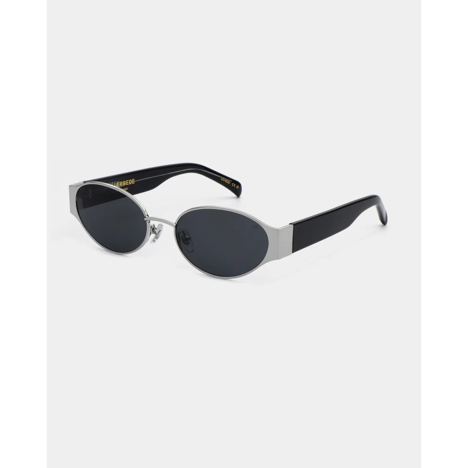 Bella Sonnenbrille, Runde Gläser, Metallrahmen, Schwarze Brille, Dreifachrahmen