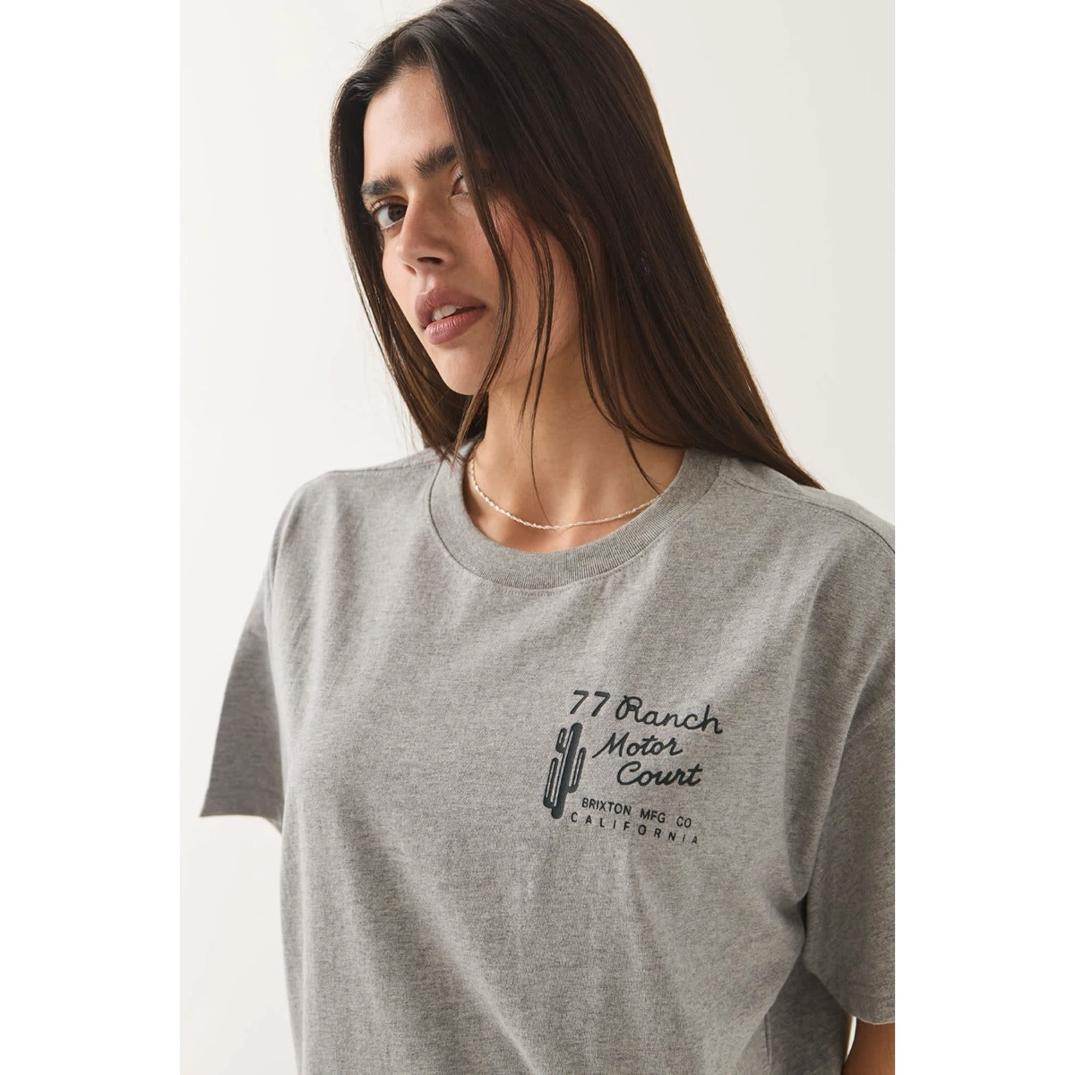 grau T-Shirt, grafik-Aufdruck, kurzarm, Rundhals, Kalifornien-Motiv, grau, t‑shirt, grafik, druck, cactus