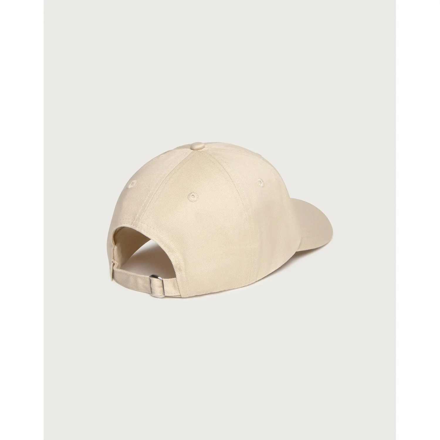 Casquette de baseball, beige, visière courbée, sangle réglable, tissu en coton