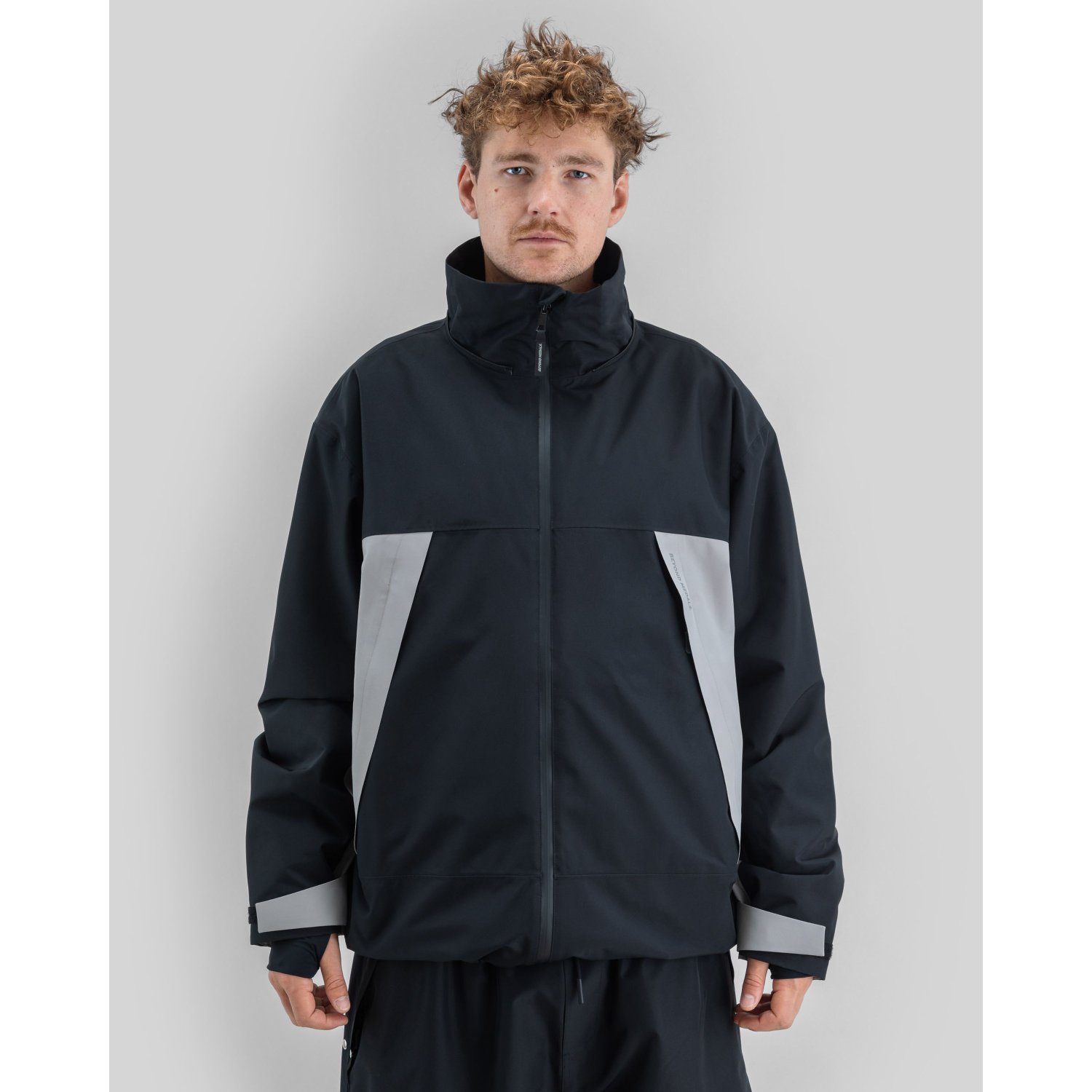 Jacke, Windjacke, Reißverschluss, Dunkelgrau, Kontrastfarben