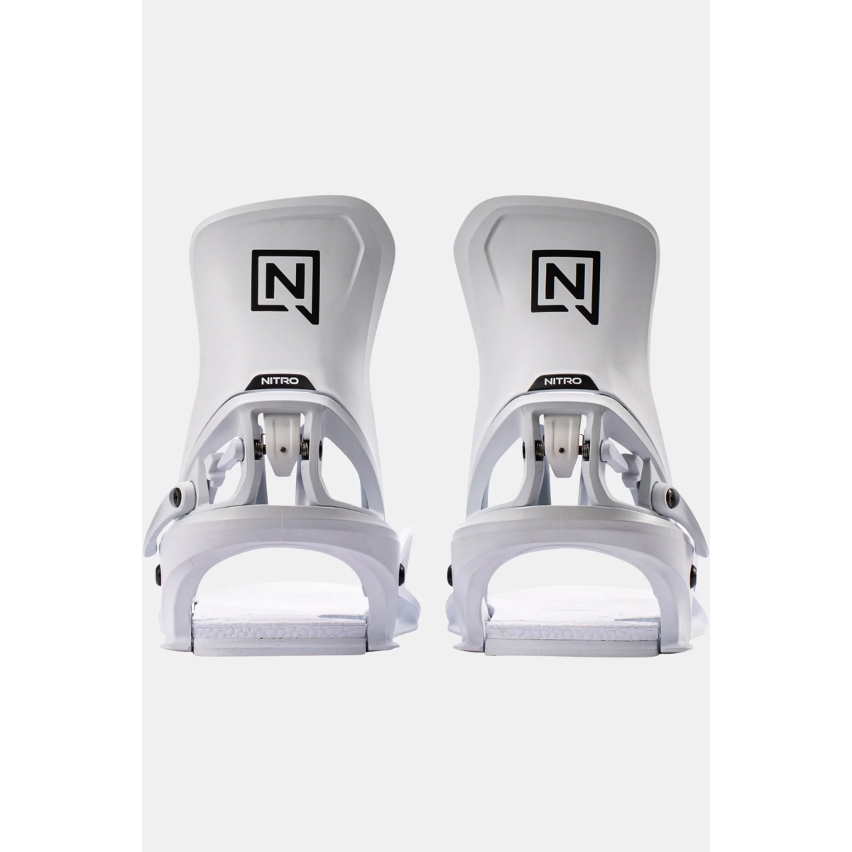 Step On® Mens Snowboard-Bindungen, Weiße Bindungen, NITRO, Snowboard-Ausrüstung, Verstellbare Bindungen, Bindung, Schuhplatten, Klemmnose, Bindings-Set, Snowboard-Bindungen