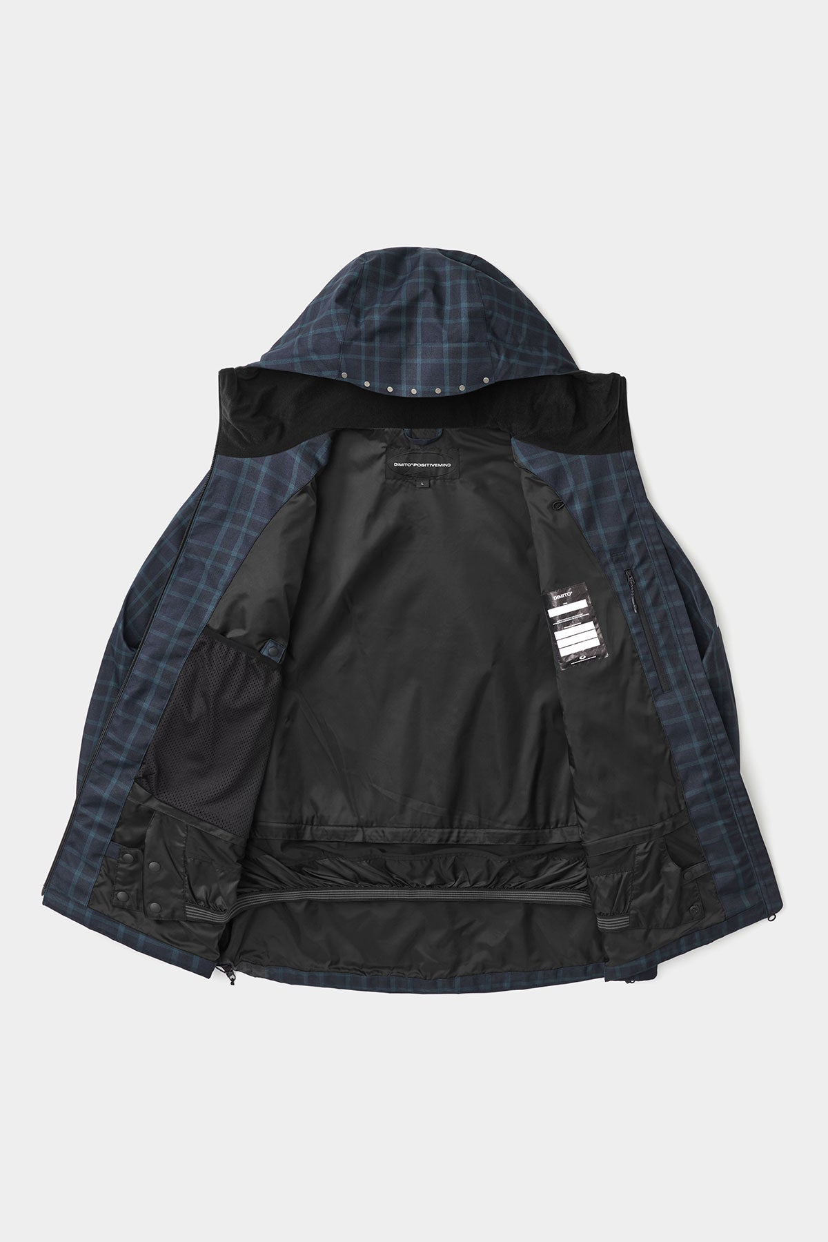 Veste, hardshell, motif à carreaux, fermeture éclair, doublure