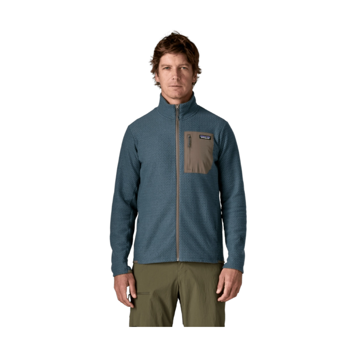 M'S R1 Air Jkt veste, polaire, fermeture éclair, poche, gris-bleu