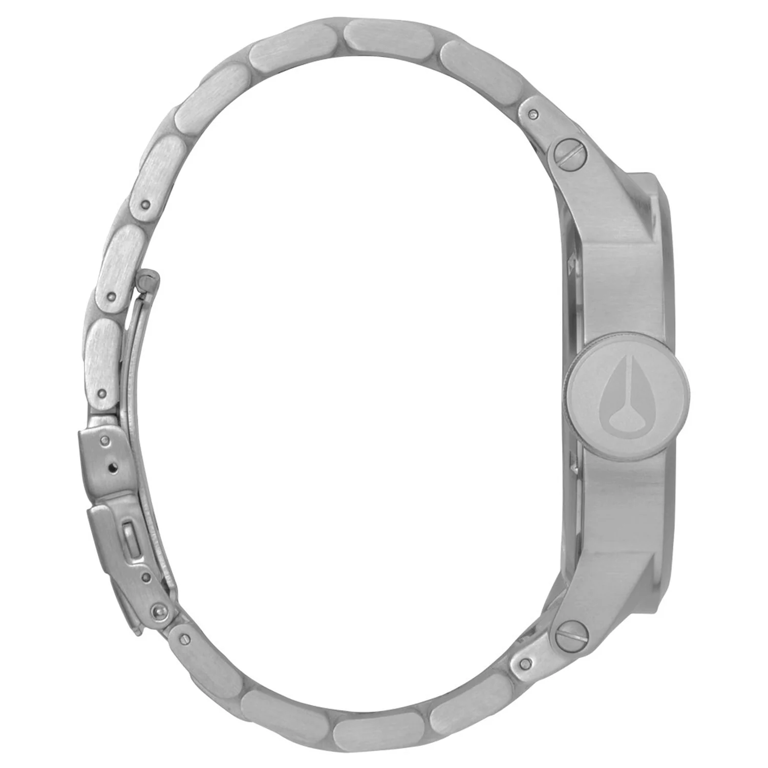 Uhrenarmband, Edelstahl, Silberfarben, Gliederarmband, Faltschließe