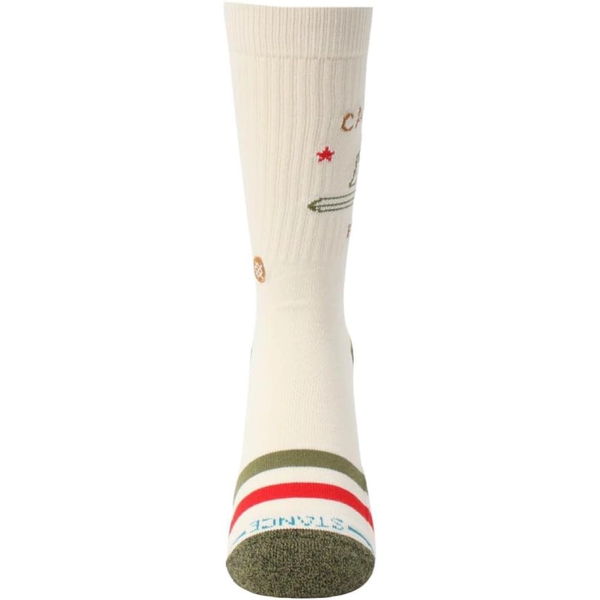 Chaussettes, cheville, couleur crème, revers, rayures