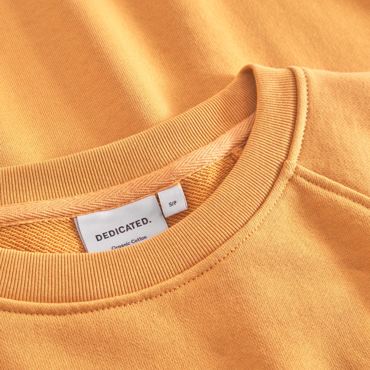 Sweatshirt, Orange, Bio-Baumwolle, Rundhalsausschnitt, Rippbündchen