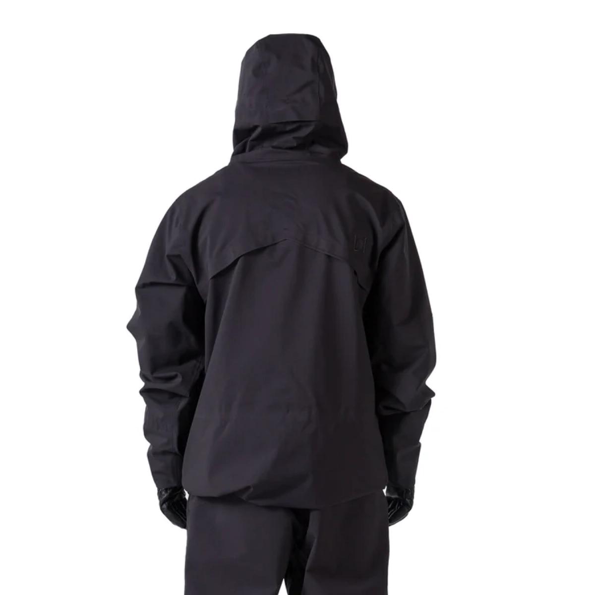 Veste à capuche, coupe-vent, noir, manches longues, vue de dos, veste à capuche, veste noire, coupe-vent, vue de dos, vêtements d'extérieur