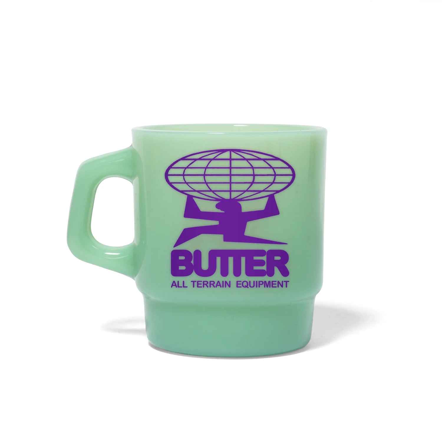 Tasse, vert menthe, céramique, anse, impression