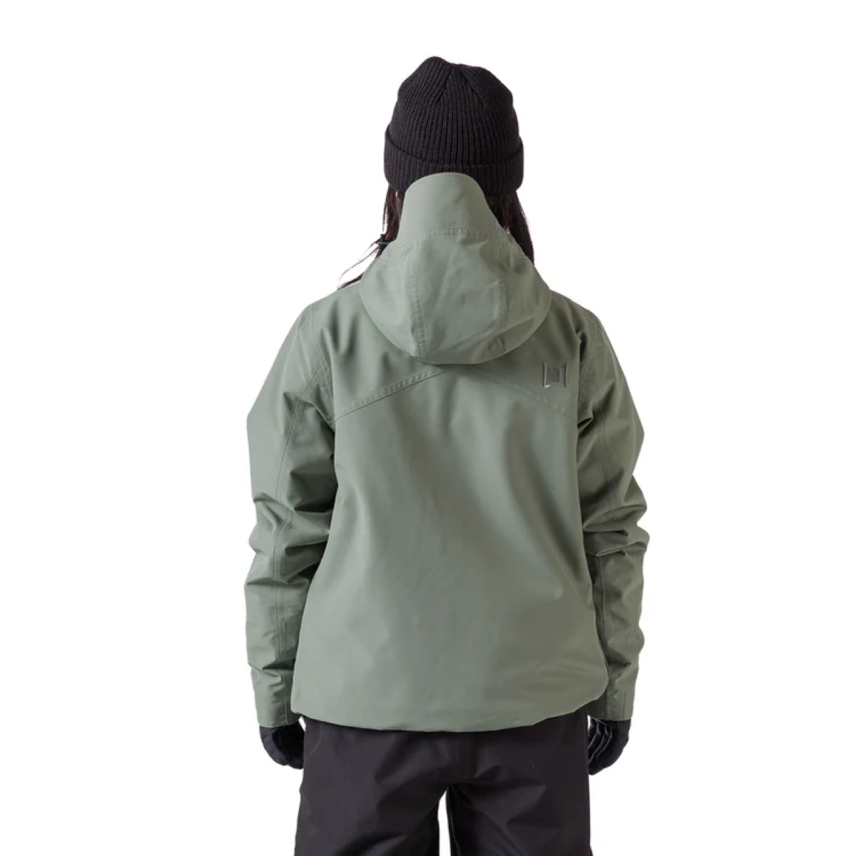 Veste à capuche, coupe-vent, vert olive, vue de dos, vêtements de plein air, veste, anorak, sweat à capuche, vert militaire, fermeture éclair
