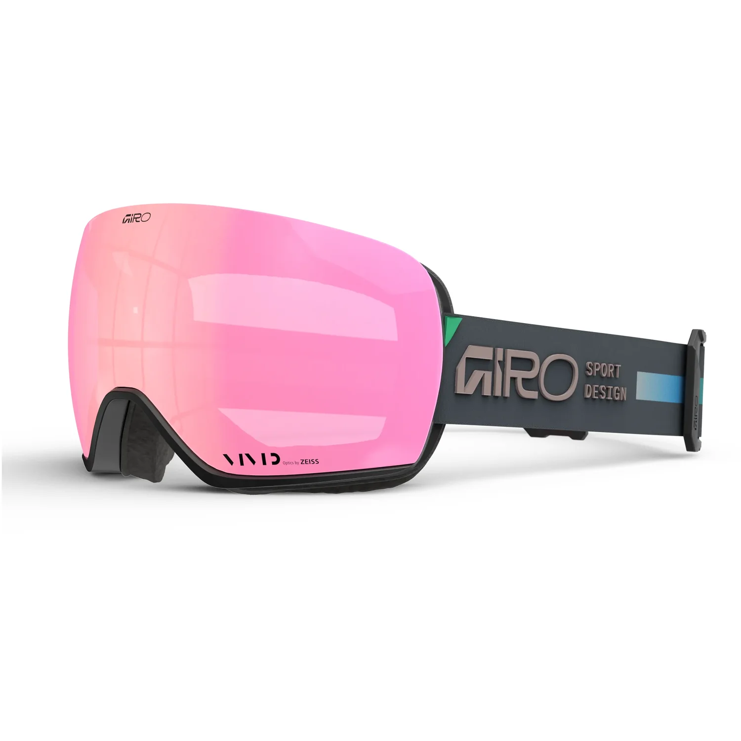 Lunettes de ski, verres roses, verres miroités, monture noire, large champ de vision
