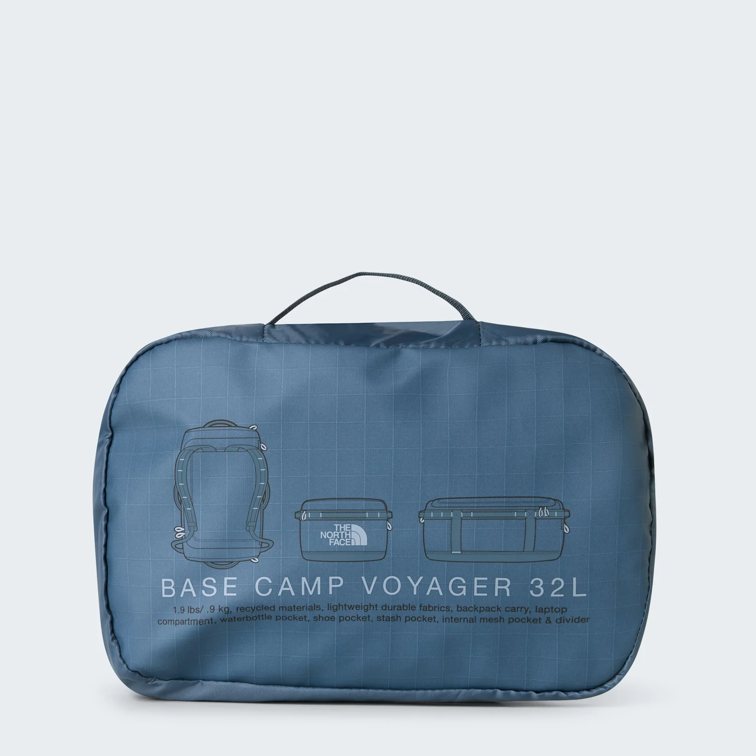 Reiserucksack, Packwürfel, 32 Liter, Blau, Recyceltes Material