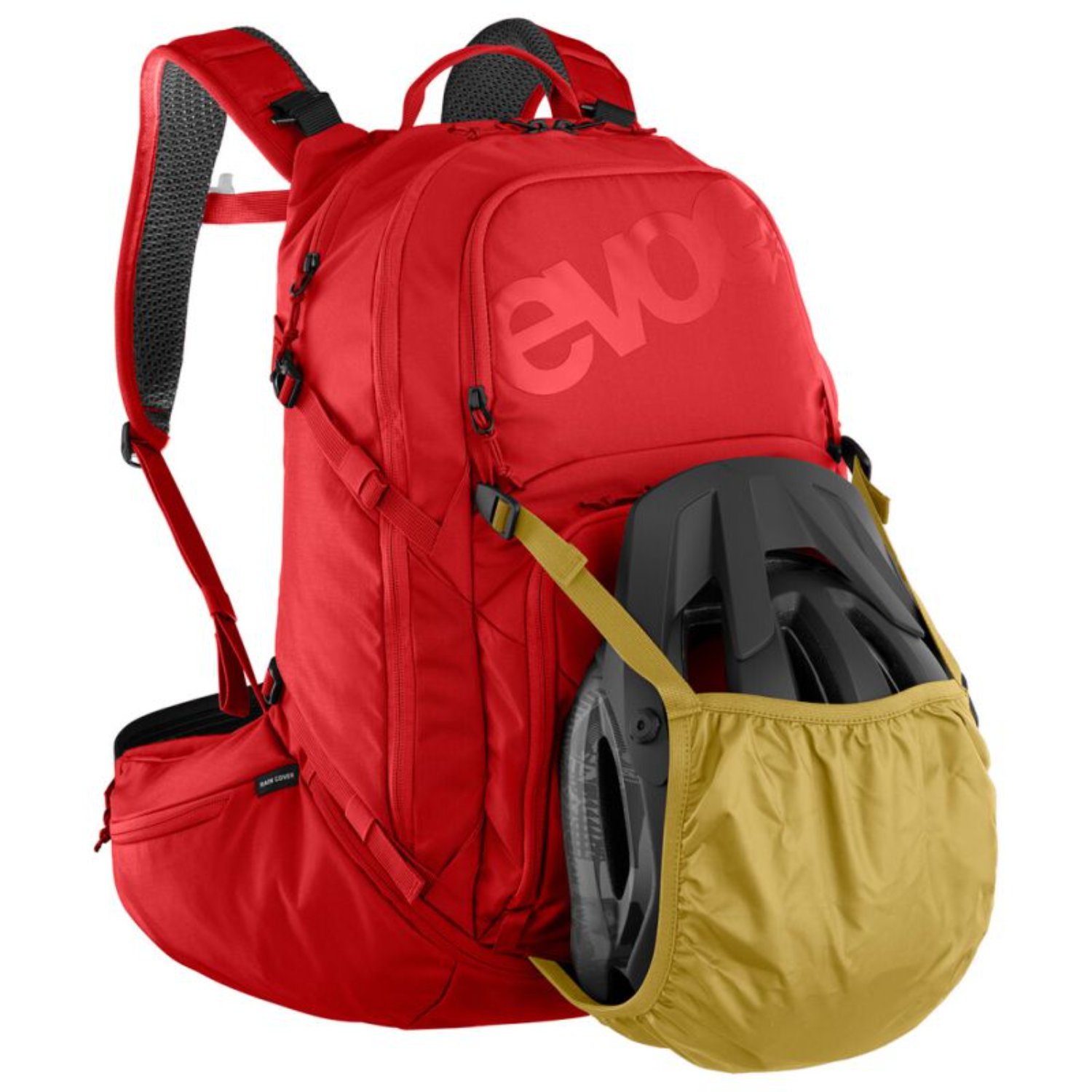 Sac à dos, plein air, rouge, fixation pour casque ?, poche avant ?