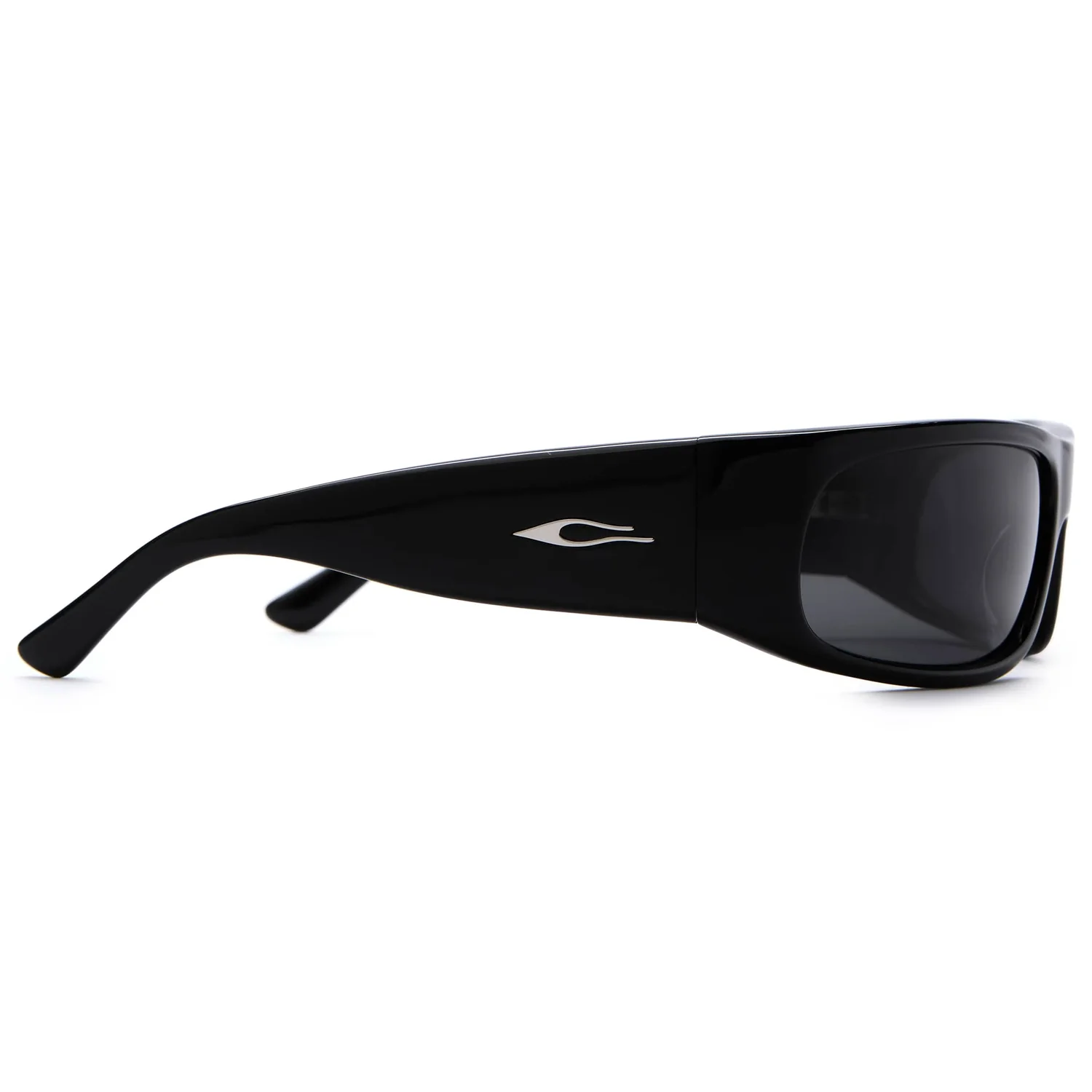 The Speed Charm Polarized Sonnenbrille, schwarzer Kunststoffrahmen, dunkle Gläser, rechteckige Gläser