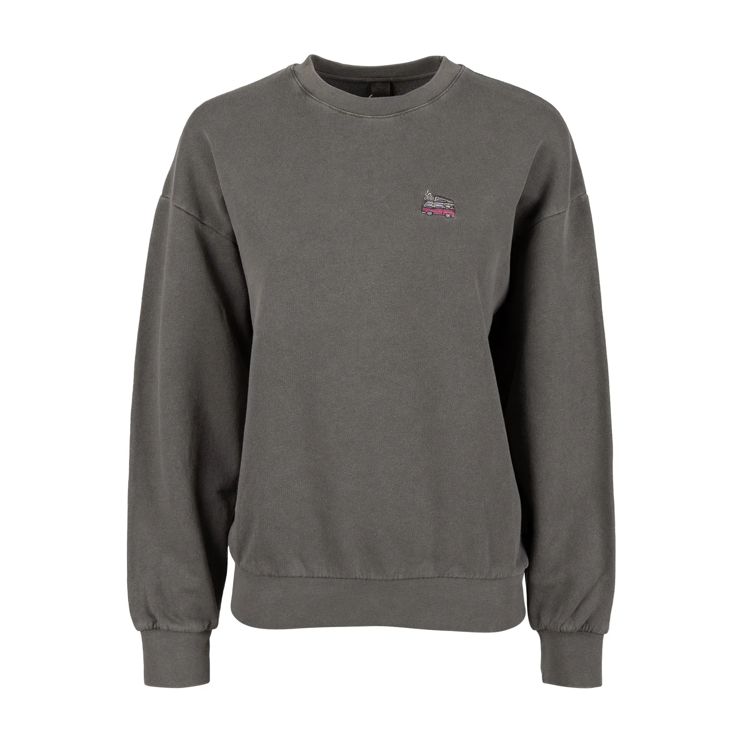Sweatshirt, Rundhalsausschnitt, Anthrazit, Lange Ärmel, Bruststickerei