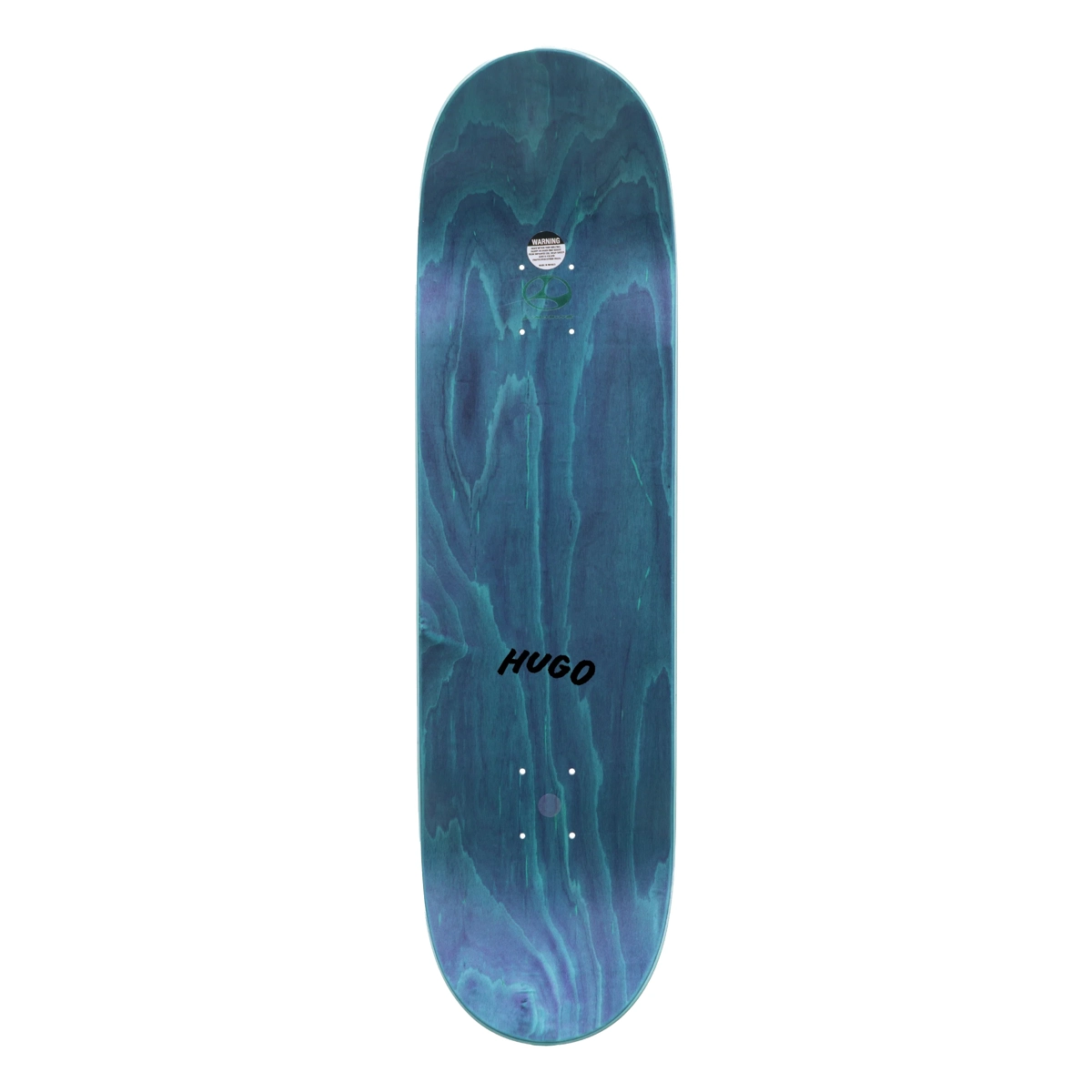  Brett, Skateboard, Deck, Holz, Blau-Grün, langboard, dekche, holzoptik, blau, HUGO
