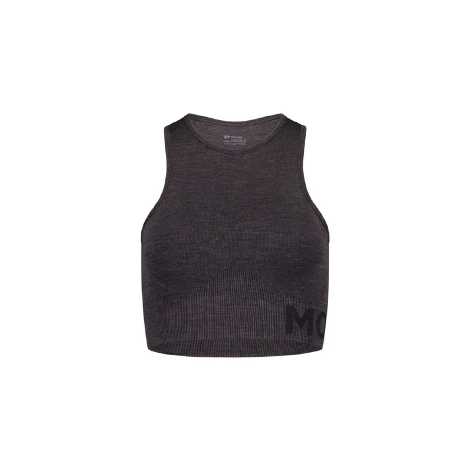 Solace Merino Seamless Tank Soutien-gorge de sport, débardeur, gris foncé, texture côtelée, détails en maille