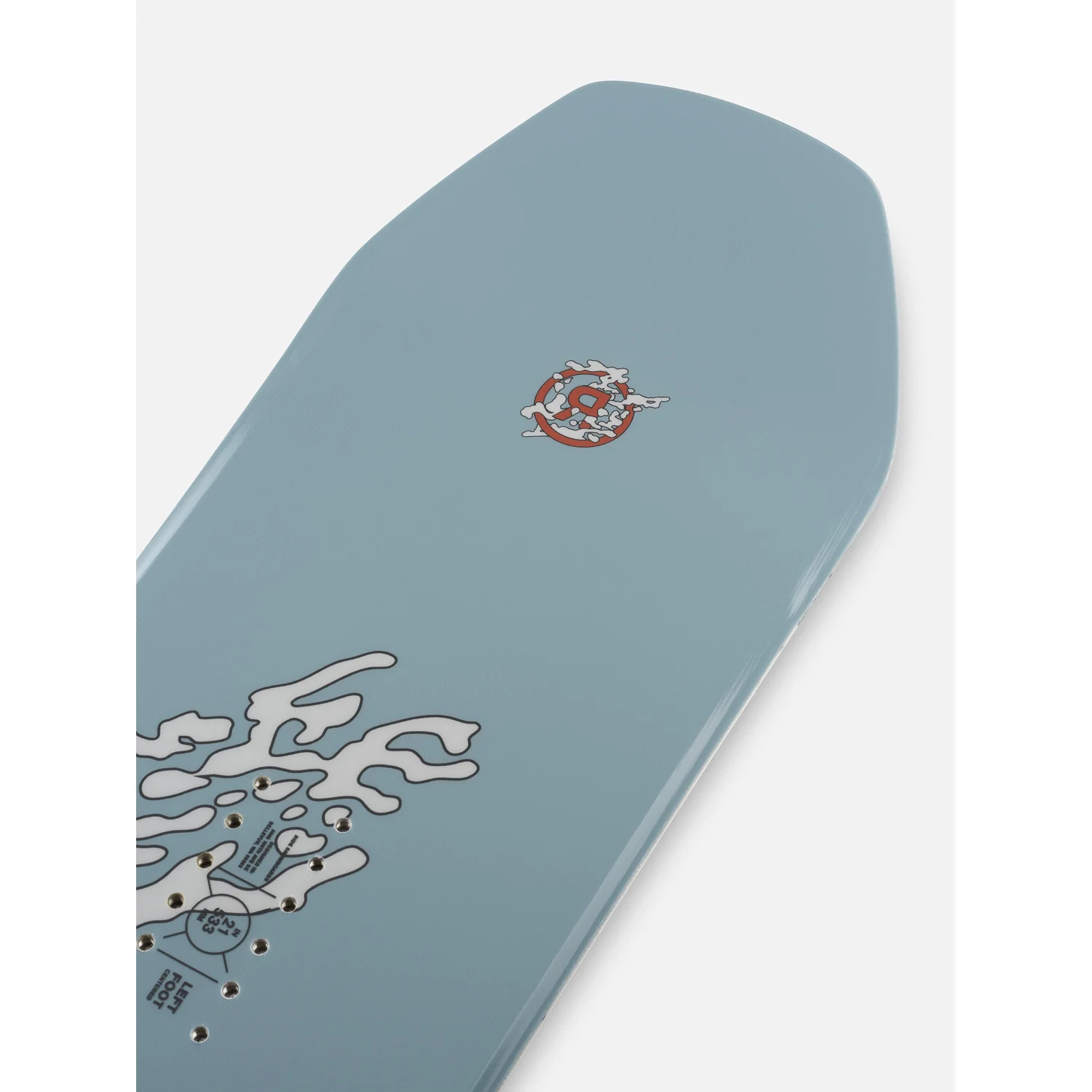 Zero Snowboard, Blau, Wellenmuster, Montagebohrungen