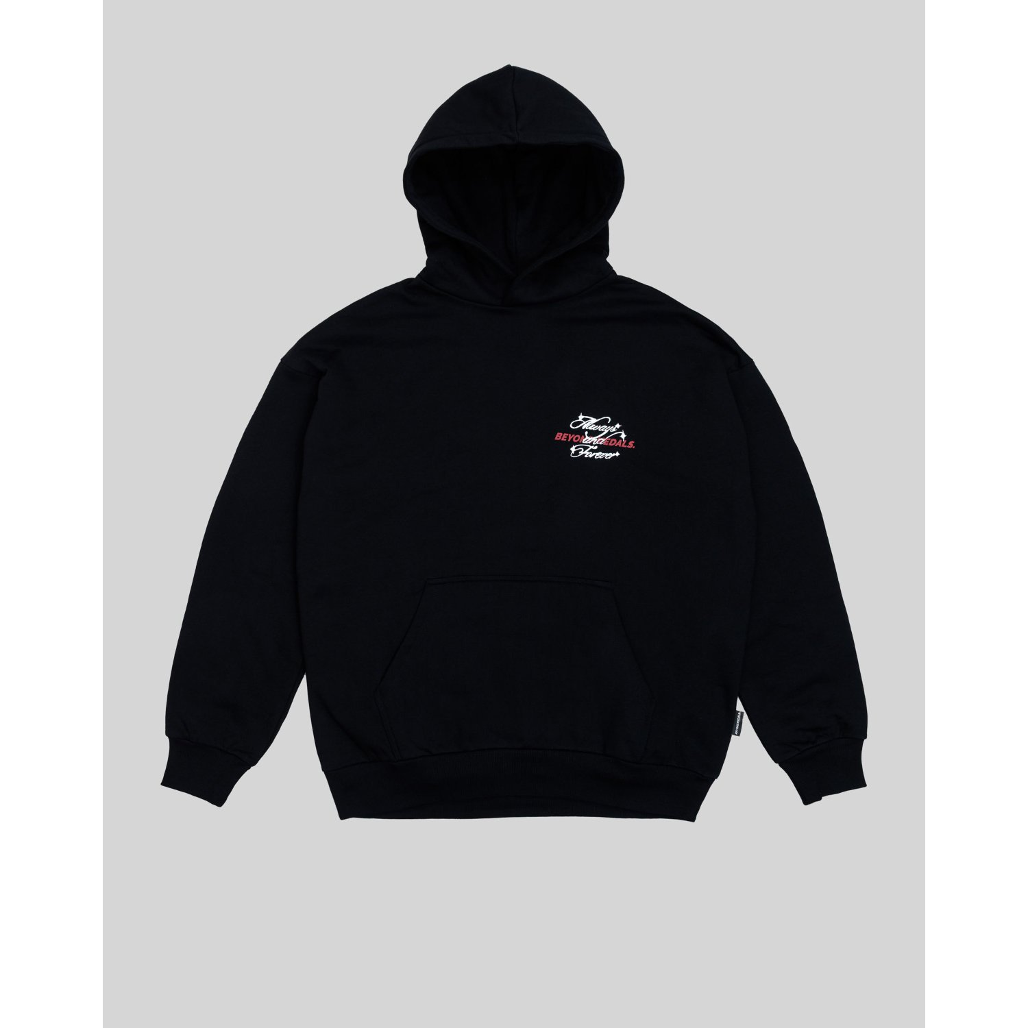 Forever Hoodie sweat à capuche, noir, poche, broderie, motif, sweat à capuche, pull à capuche, noir, écusson, poche kangourou