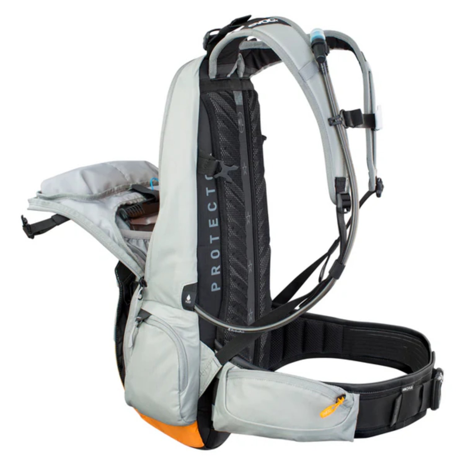Sac à dos, sac de randonnée, système d'hydratation, bandoulière, noir-gris-orange