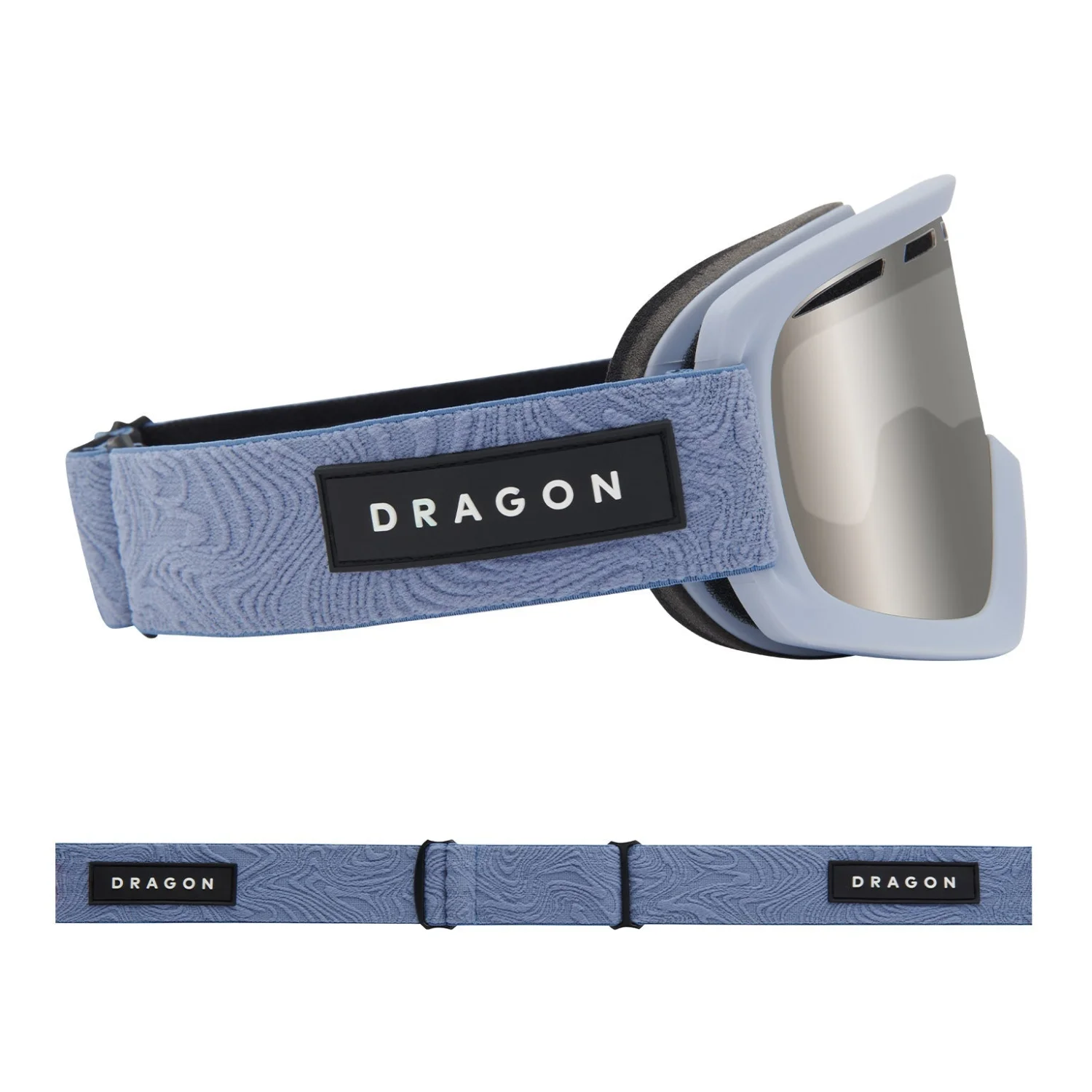 Schneebrille, Snowboard-Goggles, Spiegelglas, Schwarz-Blau, Verstellbar
