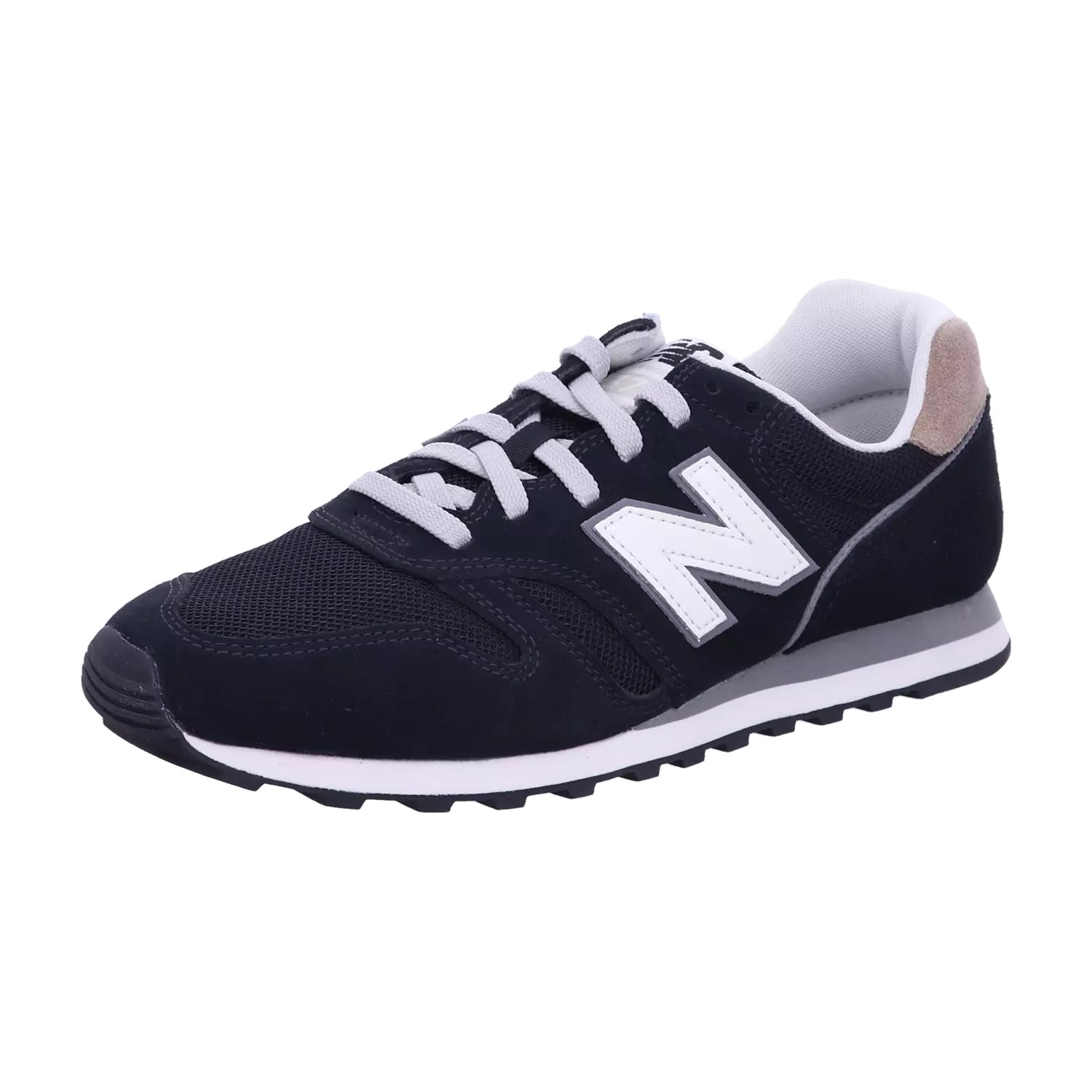Ml373Xb2 Baskets, noir foncé, chaussures de course, tige en mesh, logo N blanc