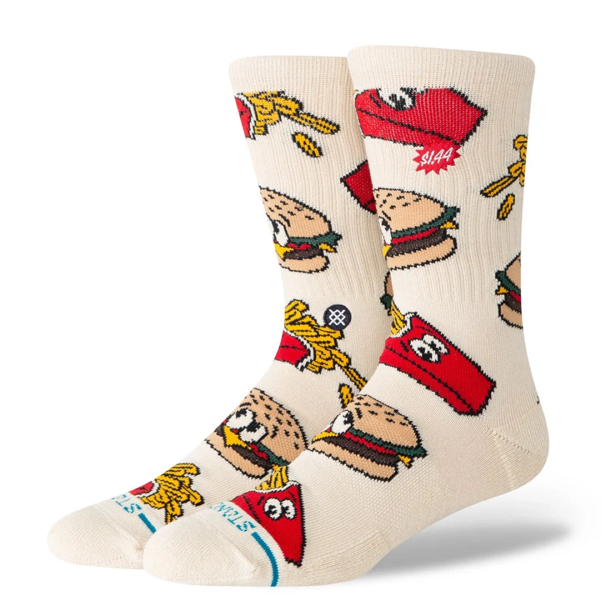 Chaussettes, motif de chaussettes, hamburger, fast-food, unisexe