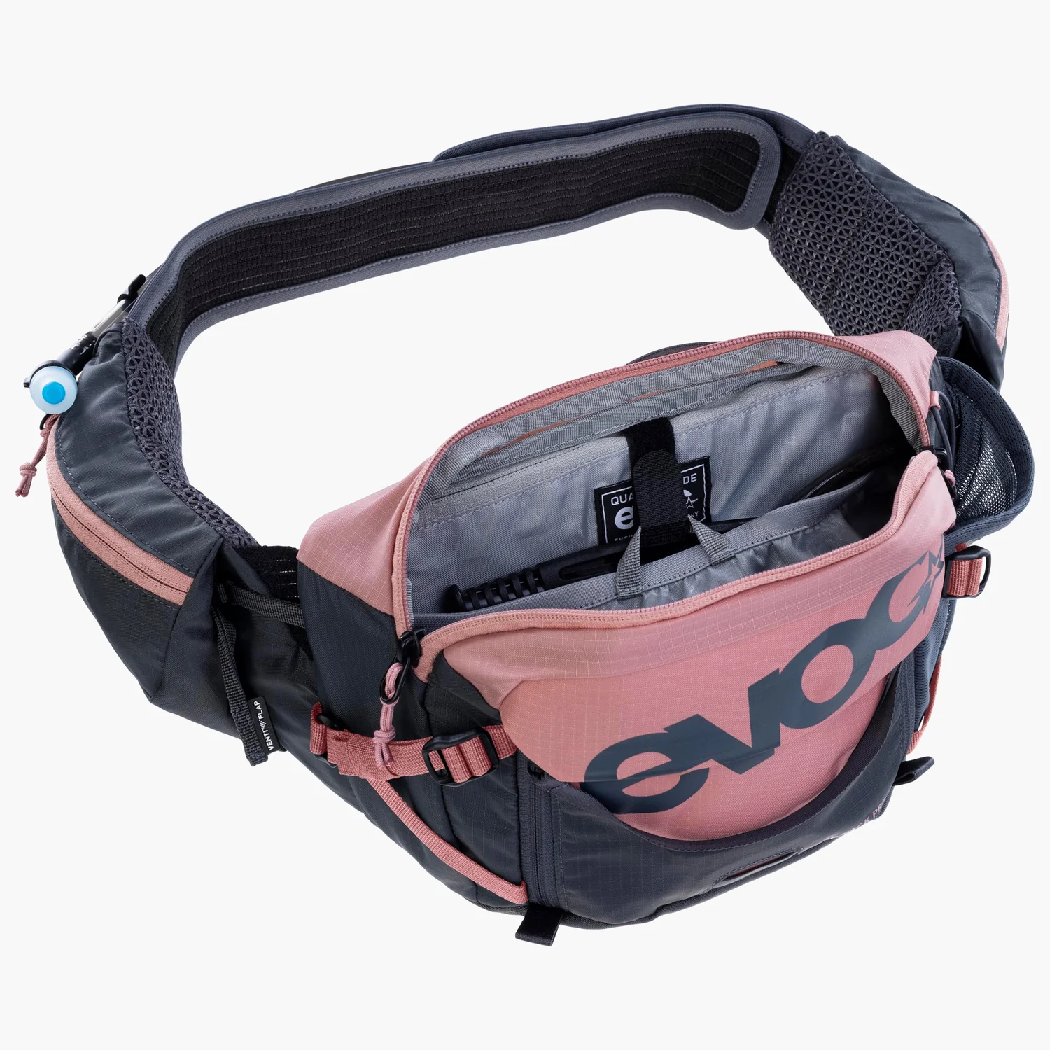 Hip Pack Pro 3L +Bld Hüfttasche, Trinkschlauch, Netzgewebe, Rosa und dunkelblau, Verstellbarer Gurt